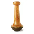 Classic Ayurveda - Kaash Schale mit Handle aus Holz (rau) - 1 Stück - Für eine beruhigende und kontrollierte Fußmassage