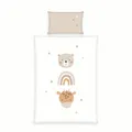 Herding babybest Little Friends Bettwäsche, Kopfkissenbezug 40 x 60 cm mit Hoteleinschlag, Bettbezug 100 x 135 cm, Mit Reißverschluss, 100% Baumwolle/Renforcé, Twin