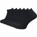 Herren Sneaker Socken aus 100% reiner Baumwolle (6 Paar | 10 Paar) | kurze & dünne Füßlinge | ohne drückende Naht über den Zehen (DE/NL/SE/PL, Numerisch, 43, 46, Regular, Regular, schwarz | 6 Paar)