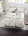 Fleuresse Halbleinen Bettwäsche 200x220 Gräser Blätter braun weiß 344216-07