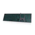 B.FRIENDIT Tastatur mit Hintergrundbeleuchtung, schmal, kabelgebunden, mit Aluminiumgehäuse, Ziffernblock und RGB-Beleuchtung, USB-Anschluss, für Apple iMac, MacBook, Mac und PC, AZERTY-Layout, Grau