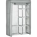 HOMCOM Kleiderschrank mit Kleiderstange  6 Fächern Faltbar Grau 103 x 43x162,5cm