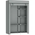 Homcom Kleiderschrank,, Grau, Metall, 43x162.5x103 cm, Schlafzimmer, Kleiderschränke, Stoffschrank