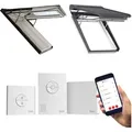 VELUX Aktionsfenster Elektro Klapp-Schwing-Fenster INTEGRA® GPU 007021 Kunststoff weiß Alu THERMO Dachfenster Aktionspaket, 78x118 cm (MK06)