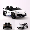 ES-Toys Kinder Elektroauto Lamborghini Aventador SVJ Xago EVA-Reifen Zweisitzer weiß