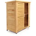 Gartenhaus Mit 2-flügelige Tür 870x465x916 Mm Halbhoch Aus Fichtenholz Mit Pultdach Für Garten, Terrasse & Balkon Gerätehaus Geräteschuppen Holzhaus Werkzeugschrank