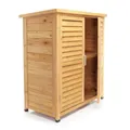 Gartenhaus mit 2-flügelige Tür 870x465x916 mm halbhoch aus Fichtenholz mit Pultdach für Garten, Terrasse & Balkon Gerätehaus Geräteschuppen Holzhaus Werkzeugschrank