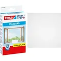 tesa Insektenschutz Standard Fliegengitter Fenster ohne Bohren weiß 1,1 x 1,3 m - Weiß