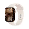 Apple Watch Series 10 46 mm Titan (GPS+Cellular) Sportarmband S/M polarstern, gold