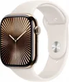 Apple Watch Series 10 GPS + Cellular 46mm Titan gold mit Sportarmband S/M Polarstern