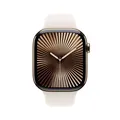 Apple Watch Series 10 LTE 46mm Gold Titangehäuse mit Starlight Sportarmband -...