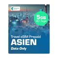 Simmetry Asia Daten eSIM, 5GB, 90 Tage, kompatibel mit eSIM-fähigen iOS- und Android-Geräten, Hotspot-Sharing erlaubt, ideal für Lange Reisen oder dauerhafte Nutzung.