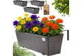 Casaria Blumenkasten, 4er Set 11 Liter Montagehalterung Indoor Outdoor Geländerkasten