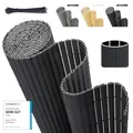 Sekey PVC Sichtschutzmatte 100x300cm Doppelte Verstärkung Innen, Balkon Sichtschutz mit Kabelbindern, Sichtschutzzaun Windschutz Wasserdicht ohne Bohren für Balkon Garten, Anthrazit