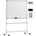 HOMCOM Whiteboard  Verzinkte Platte Aluminiumlegierung Weiß 127L x 50B x 165H cm