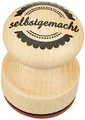 Rayher Stempel "selbstgemacht", rund, 3 cm ø, Motivstempel Holz, Holzstempel, Butterer Stempel, Rundstempel, 28853000