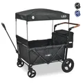 FableKids Bollerwagen Bollerwagen LEO X4Plus mit Dach faltbarer Transportwagen 3 Farben (Stück, Onxy Schwarz), Onyx Schwarz