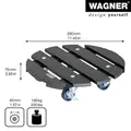 WAGNER Pflanzenroller WPC Ø 29 x 7,5 cm, für außen & innen, anthrazit, wetterfest, Feststeller, max 100 kg - 20052501