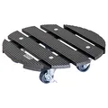 Wagner Pflanzenroller WPC Ø 29 x 7,5 cm I Blumenroller für Außenbereich + Innenbereich I Kübelroller FSC® Wood Plastic Composite, anthrazit I 2 Feststeller I Tragkraft 100 kg - 20052501