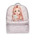 Depesche 13962 TOPModel Blooming Kitty - Rucksack in Flieder, mit Model-Katze-Motiv und Blumenmuster, Tasche mit verstellbaren Trägern
