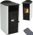 Pelletofen 9,5kW Pelletkamin Pelletheizung Kaminofen  Holzofen weiß  56302