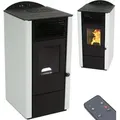 Pelletofen 9,5kW Pelletkamin Pelletheizung Kaminofen  Holzofen weiß  56302 - Weiß