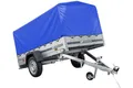 UNITRAILER Auto Anhänger 230x125 Garden Trailer 230 Kipp 750 kg mit Stützrad, Blauer Hochplane und Hochspriegel