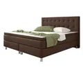 Boxspringbett - braun - mit Topper - H3 - 180x200 cm