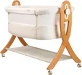 BabyGo Beistellbett SidebySide, weiß/beige, mit Schaukelfunktion