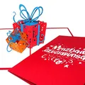3D Geburtstagskarte Bunte Geschenke - Herzlichen Glückwunsch, Pop Up Karte zum Geburtstag, Namenstag und zur Geburt - als kleines Geschenk, Geschenkverpackung, Einladungskarte & Gutschein
