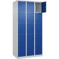 C+p Schließfachschrank Classic Plus, 3 Abteile, 1850x900x500mm, 7035/5010