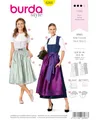 Burda Style Schnittmuster #6268 Damen Dirndl in 2 Längen mit Bluse und Schürze Gr. 36-46