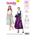 BURDA 6268 FOLKLORE Dirndl Kleider Schnittmuster Damen Größen 8-18 Uncut