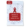 Amarelle Safety Kondome 54 mm 100 Stück – 100er Box dünne befeuchtete Kondome für Männer - Kondom mit Reservoir – veganes Kondom aus Naturlatex gefühlsecht hauchzart 180x54 mm