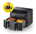 Rachs KOCHWERK Heißluftfritteuse Doppelkammer 7L digitaler Airfryer mit Touch, 2400 W, 10 Programmen & 2 3,5L Kammern, Smart-Cook Funktion