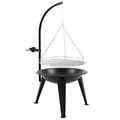 BBQ-Toro Schwenkgrill mit Grillrost Ø 55 cm | Holzkohlegrill mit Feuerschale | Dreibein für Gulaschkessel | Grillrost Ø 50 cm, Grillgestell mit Feuerwanne, Dreibein mit Kurbel, Kohlegrill