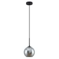Lindby Hängelampe Jurian, schwarz/rauchgrau, 20cm, Glas, E27