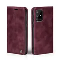 LBH Handyhülle für Samsung Galaxy A71 in Weinrot mit Karten- und Geldfach Smartphone Hülle mit Standfunktion Flip Case Schutzhülle Magnetverschluss Vintage