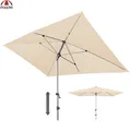 Doppler Kurbelschirm Expert Auto Tilt 300x200cm 3x2m Knicker Balkonschirm Natur