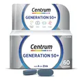Centrum Generation Multivitamin 50+ – Hochwertiges Nahrungsergänzungsmittel mit Mikronährstoffen – Für Erwachsene ab 50 Jahren – Vitamine, Mineralstoffe, Spurenelemente – 1 x 60 Tabletten