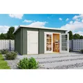 LASITA MAJA Gartenhaus "Belmont", BxHxT: 420 x 222,3 x 288,8 cm, (Außenmaß inkl. Dachüberstand), grüngrau - gruen