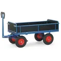 Fetra Handpritschenwagen mit Bordwänden, abklappbar, Zugöse an der Deichsel 400x100mm Luft-Bereifu