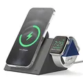 elago MS5 Duo Ladestation Kompatibel mit MagSafe Ladegerät,Kompatibel mit iPhone 17/16/15/14/13/12 Serie, Kompatibel mit Apple Watch Allen Serie [Ladegerät Nicht enthalten] (Dunkelgrau/Jean Indigo)