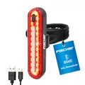 FISCHER LED-Akku Stableuchte mit Bremslicht, Rücklicht, Fahrradbeleuchtung, Fahrrad-Rückleuchte, aufladbar, Schutzart IPX4, schwarz
