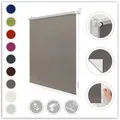Seitenzugrollo Klemmfix Hitzeschutz, LICHTBLICK ORIGINAL, verdunkelnd, ohne Bohren, freihängend, Klemmfix, mit Thermobeschichtung braun 45 cm x 150 cm