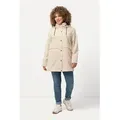 Ulla Popken Parka HYPRAR Parka wasserabweisend Stehkragen Kapuze beige 42/44