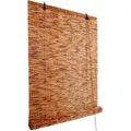 Coradoma Raffrollo Bambus Rollo aus Schilfrohr Sicht- & Sonnenschutz für Fenster, Balkon, Wandmontage mit Ösenhaken, Handgefertigtes Bambusrollo, Jalousie für Fenster in vielen Größen 100 cm x 130 cm