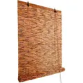 Bambus Rollo 100x130cm (Breite x Höhe) Sichtschutz und Sonnenschutz Jalousie Vorhang für Fenster, Tür, Balkon und Garten | Bambusrollo aus Schil... - Braun