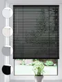 Sonello Jalousie Klemmfix ohne u. mit Bohren 30cm x 100cm Schwarz Aluminium Jalousette, Inkl. Halterung für Decken- u. Wandmontage Alu Jalousie Fenster u. Tür, Blickdicht freihängend, schwarz