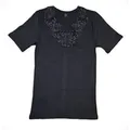 Toker Collection® Unterziehshirt Damenhemd Spencer Halbarm mit extra breiter Spitze (Packung, 1 Stück) aus reiner Baumwolle schwarz 52/54